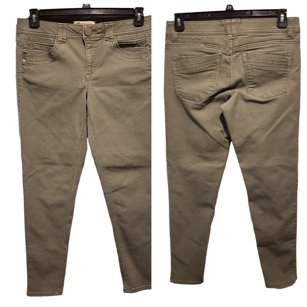 Democracy Ab Technology Denim Mid Rise Skinny Jeans Ankle Size 8 Womens Green